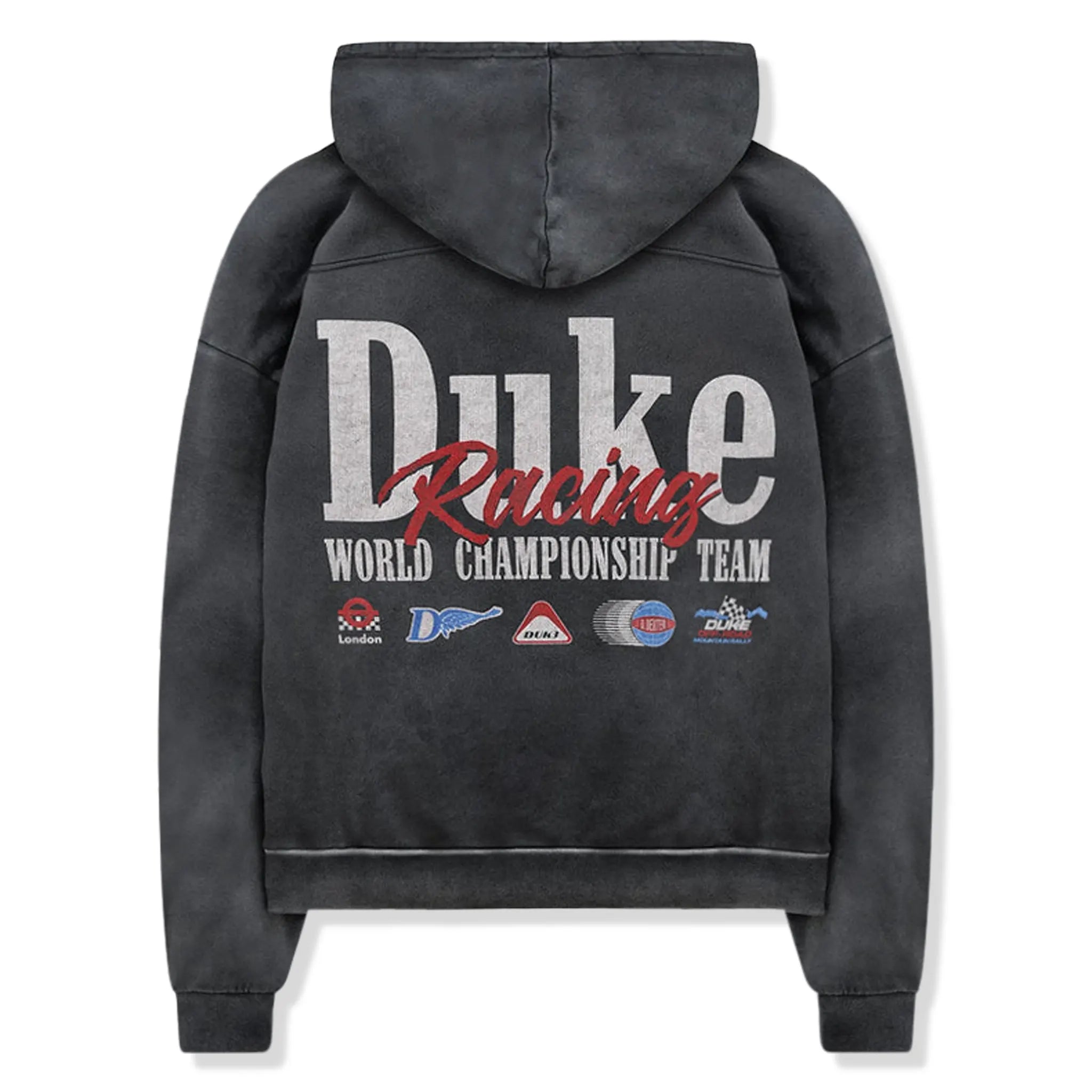 Back View of Duke + Dexter World Championship Vintage Balck Hoodie